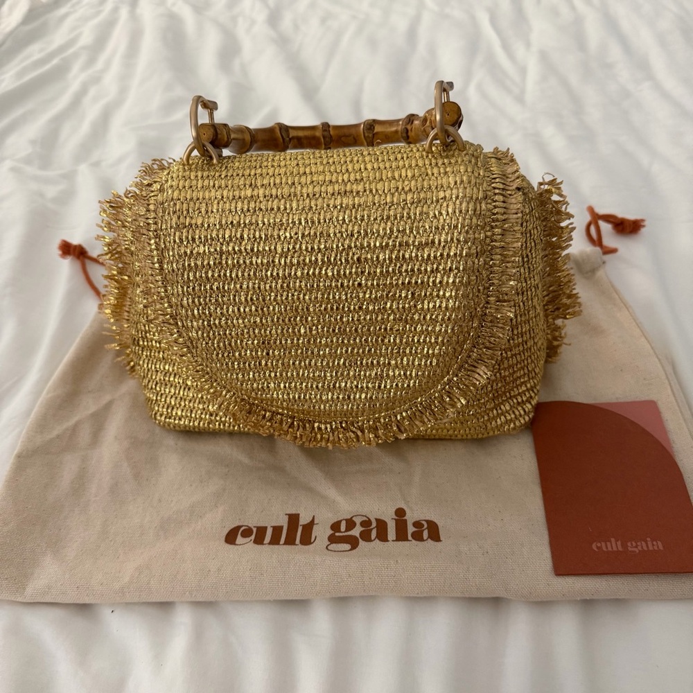 cult gaia Mini Ozzy Top Handle Bag - Gold - Picture 3 of 5